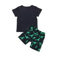 thumbnail image 4 of Dewadbow New 2Pcs Toddler Kid Baby Boy Dinosaur Top T-shirt Short Pants Outfit Clothes, 4 of 5