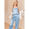 thumbnail image 2 of Ekouaer Women Silk Satin Pajamas Sleeveless Pjs Set 2 Piece Summer Loungewear Sleepwear with Pockets, 2 of 6
