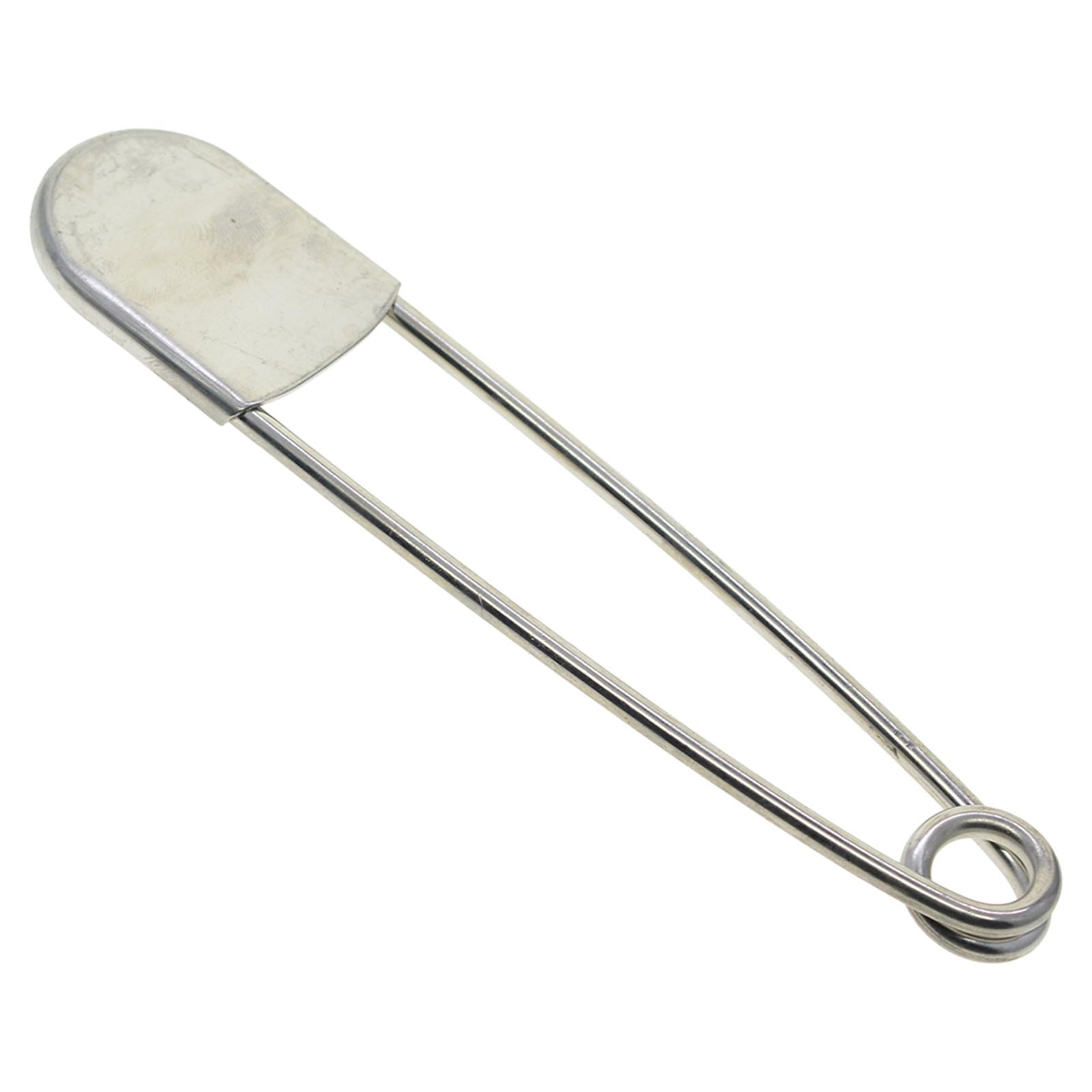 S SERENABLE 10 Pieces 5 inch Extra Large Safety Pins Heavy Duty Stainless Steel for Craft, Outdoor, Key Rings, Upholstery, Fashion