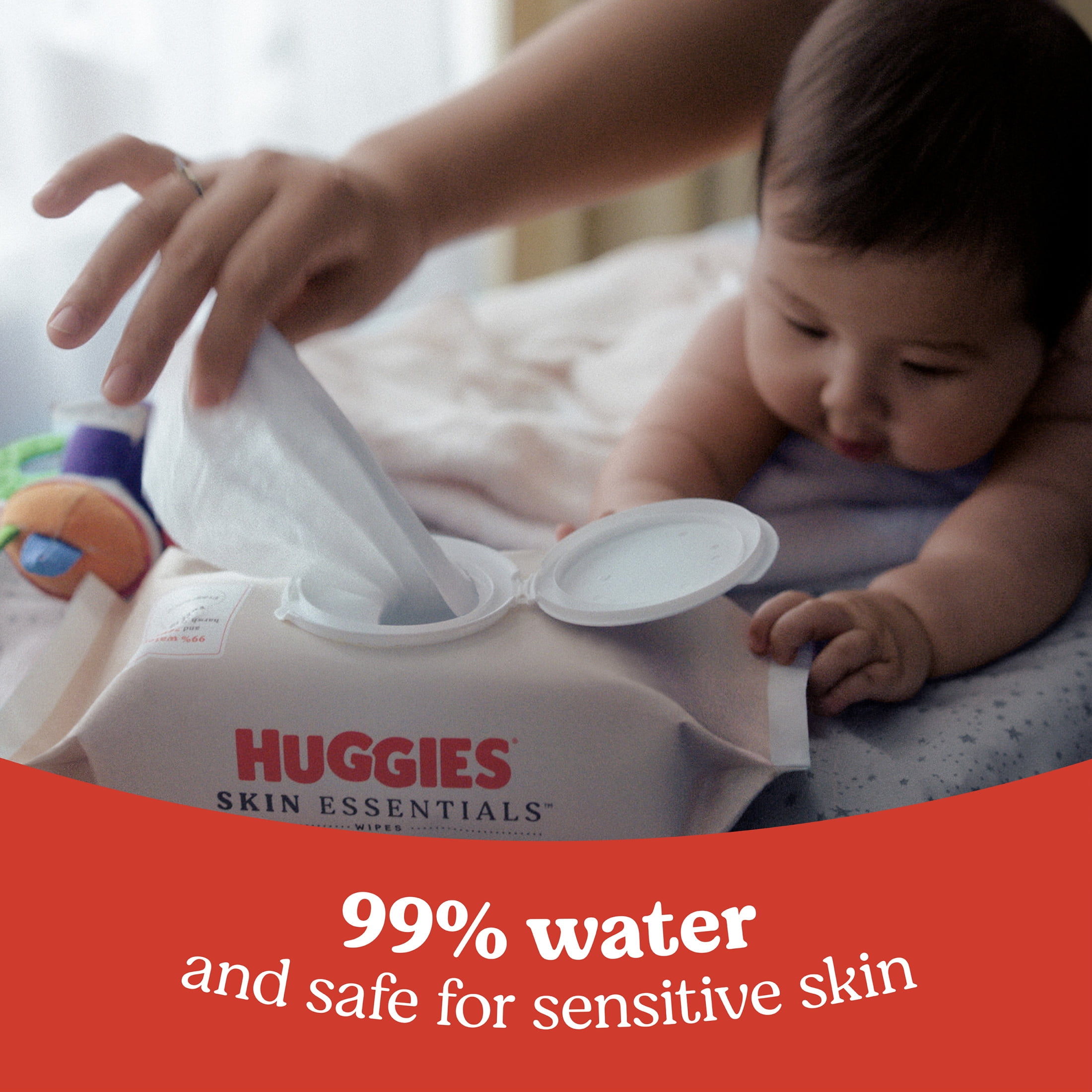 (8 pack) Huggies Skin Essentials Baby Wipes, 1 Pack, 56 Count (Select for More)