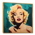 thumbnail image 2 of Designart "Vibrant Marilyn Monroe in Yellow and Green I" Fashion Framed Wall Art - Glam Yellow Woman Pop Art Living Room Framed Canvas Art, 2 of 6