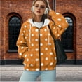 thumbnail image 6 of Yuyamidu Orange Hoodie Womens Sweatshirts Polka Point Oversized Sweatshirt Full Zip Hoodies for Women Heavyweight Zipper Hoodie Vintage Y2k Full Zipup Couples Streetwear XS, 6 of 8