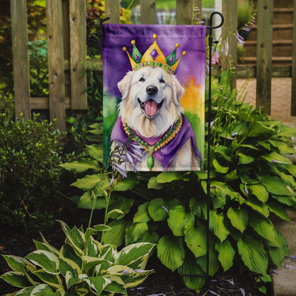 Great Pyrenees King of Mardi Gras Garden Flag 11.25 in x 15.5 in