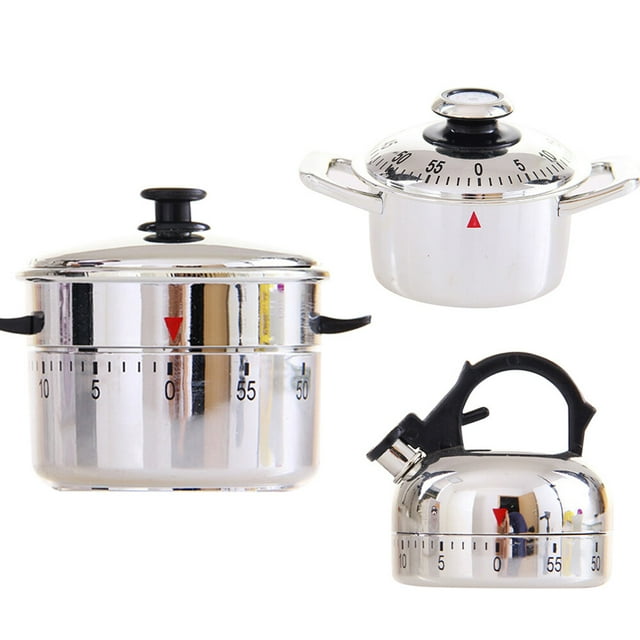 Temporizador de Cocina en Forma de Tetera - Reloj Mecánico de Acero Inoxidable para 60 Minutos - Diseño Creativo y Duradero para Hornear y Cocinar