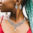 thumbnail image 4 of Conjunto de aretes y collar para mujer Perfecl Joyas de cristal para bodas Accesorios de imitación, 4 of 8