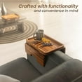 thumbnail image 3 of TIDITA Acacia Wood Sofa Armrest Tray - 13.75 x 9.5in Double Hinge Sofa Arm Tray Table Clip - Couch Arm Table - Wooden Side Tables for Eating and Drink (Acacia, 13.75" D x 9.5" W x 2" H), 3 of 7