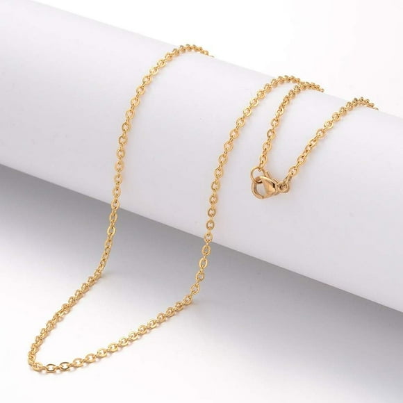 5 cadenas de cable minimalistas, collar sencillo, joyería de moda con cierres de langosta para mujeres y hombres, regalo de boda o cumpleaños, 23,6 pulgadas (600 mm) 2 mm