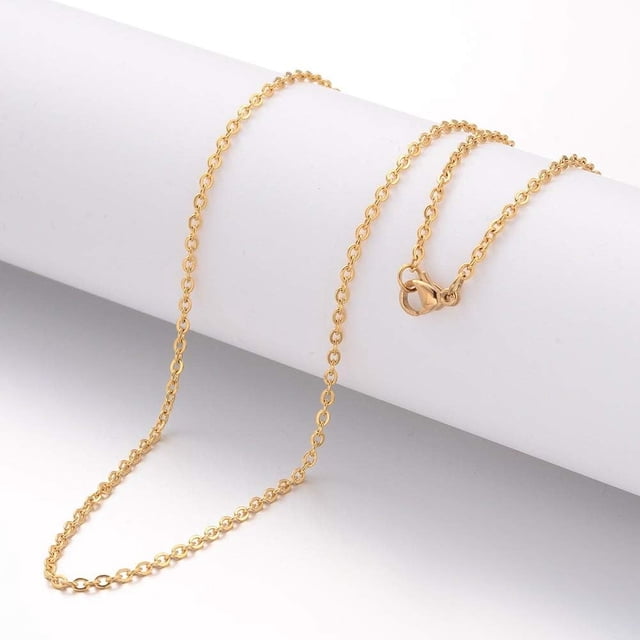 5 cadenas de cable minimalistas, collar sencillo, joyería de moda con cierres de langosta para mujeres y hombres, regalo de boda o cumpleaños, 23,6 pulgadas (600 mm) 2 mm