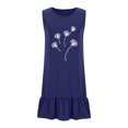 thumbnail image 4 of Ovzne Robes d'Été pour Femmes 2025 Robe Femmes Mode Femmes Imprimé Col Rond Sans Manches Poche Jupe Plissée Robe à Empiècements Robe de Vacances Imprimée Liquidation, 4 of 6