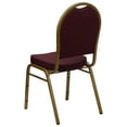 thumbnail image 4 of Flash Furniture 4 Pack HERCULES Series Dome Back Stacking Banquet Chair in Burgundy Patterned Fabric - Gold Frame, 4 of 7