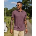 thumbnail image 4 of COOFANDY Men's Zipper Polo Shirt Casual Knit Short Sleeve Polo T Shirt Classic Fit Shirts, 4 of 6