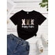 thumbnail image 1 of Girls' Happy Easter Bunny Graphic Tee - Soft Cotton, Crew Neck Short Sleeve Casual Top for Summer Outdoor Fun, 1 of 6