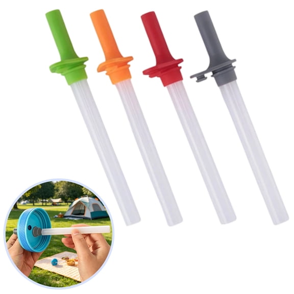 4 Pcs Replacement Straws With Silicone Bite Valve, Reusable Silicone Straw Cup Accessories With Cleaning Brush for Kids Toddler Water Bottle, 6.3 Inch, 4 Colors.