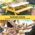 thumbnail image 6 of Brown Leaves Table Cloths for 3 Foot Rectangle Tables, Summer Botanical Patio Waterproof Elastic Fitted Tablecloths, Washable Rectangular Table Cover for Camping, 6 of 8
