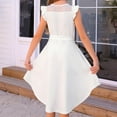 thumbnail image 5 of XADYUY Girls Dresses 10-12 Ruffle Sleeve Mesh A-Line High Low Dresses for Girls Formal Party Wedding Dress with Pockets Cute Belted Twirly Girls Wedding Guest Dress,White, 5 of 6