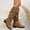 Khaki, variant on JUSLIO Womens Boots High Heel Comfort Mid Calf Boots Solid Color Fashion Casual Slip On Round Toe Boots for Women