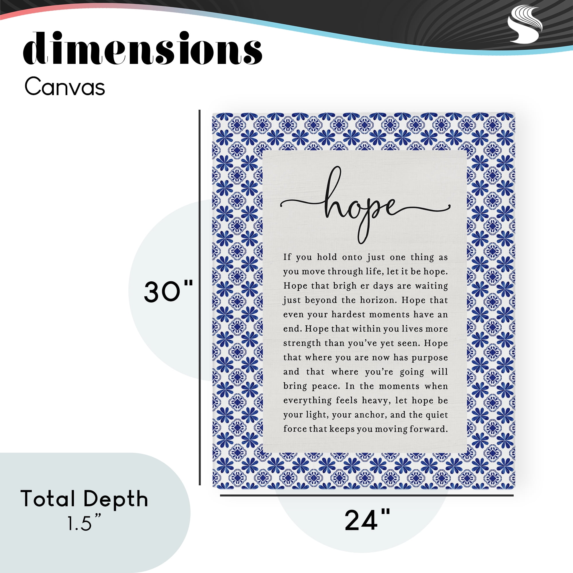 Hope For Brighter Days Canvas Wall Art, design by Lettered and Lined