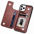 thumbnail image 2 of Funda Retro de cuero PU con tapa para iPhone 14 13 12 11 Pro Max Mini SE X XR XS Max 8 7 6 6S Plus, billetera con ranuras para tarjetas, 2 of 4
