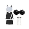 thumbnail image 4 of iiniim Kids Girls Festival Cheer leader Fancy Dress Sleeveless Patchwork Dress with Shorts Dance Outfit Size 4-14 A White&Black 10, 4 of 7