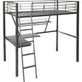 thumbnail image 2 of Contemporary Metal Loft Bed with Desk, Black and Silver, 2 of 5