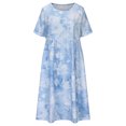 thumbnail image 4 of Edvintorg Women's Summer Short Sleeve Casual Dresses Round Neck Floral Party Dress With Pockets 2024 Vacation Outfits For Women On Clearance, 4 of 6