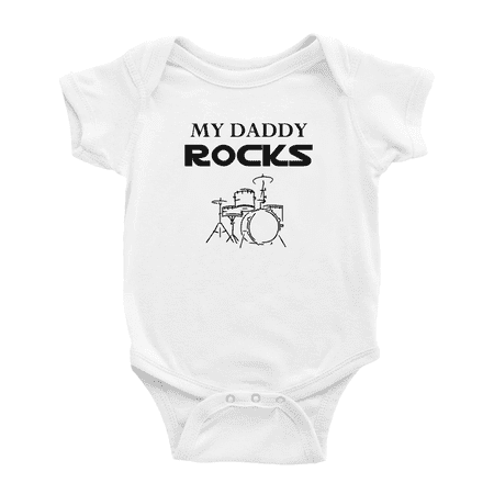 

My Daddy Rocks Drums Cute Baby Clothing Bodysuits Unisex
