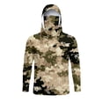 thumbnail image 4 of Camo Sun Protection Camo Shirts for Men Upf 50+ UV Rash Guard Shirt with Face Cover Long Sleeve Hoodies Summer Lightweight Fishing Blouses,Brown 3XL, 4 of 5