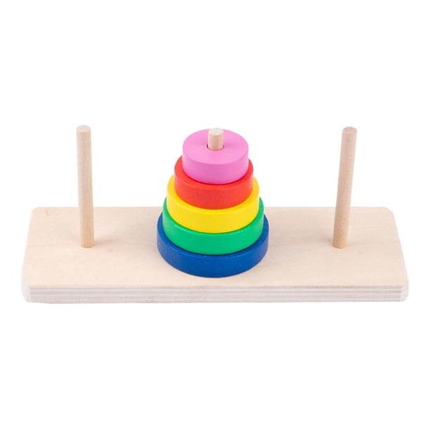 Juguetes de Torre íris anillos de apilamiento rompecabezas de construcción juguetes educativos de Color forma geométrica reconocimiento rojo SM SunniMix Anillos de apilamiento