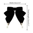 thumbnail image 2 of DARING DIVA Women's Retro Velvet Ribbon Pre-Tied Bow Tie Black, 2 of 5