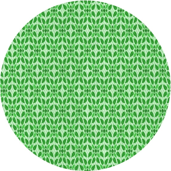 Ahgly Company Indoor Round Patterned Jade Green Area Rugs, 6' Round