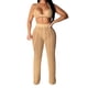 thumbnail image 1 of Traje De Punto Ahuecado para Mujer, Sujetador Triangular con Cuello Halter, Pantalones Largos, Conjunto De Malla Informal Elegante Y Picante para Festival De Música, Vacaciones, Marrón S, 1 of 5