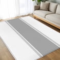 thumbnail image 4 of 6x9 Area Rugs, Gray Solid Color Texture Non-Skid Rubber Backing Large Rectangle Rugs - Living Room Bedroom Home Office, Simple Grey Stripes Indoor Floor Mat Carpets Washable Rug, 4 of 9