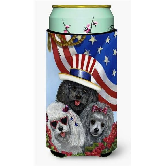Carolines Treasures Poodle USA Tall Boy Hugger Tall Boy multicolor