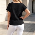 thumbnail image 7 of Tqcoqu Plus Size Tops for Women Summer 2026 Short Sleeve Shirts Tunics Round Neck Casual Loose Blouses,Black Women's L-XXXXL, 7 of 7