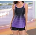thumbnail image 6 of Womens 2025 Tankini Swimsuits Tummy Control Flowy Swimwear Two Piece Bathing Suits Swim Tank Top with Boyshorts M, 6 of 9