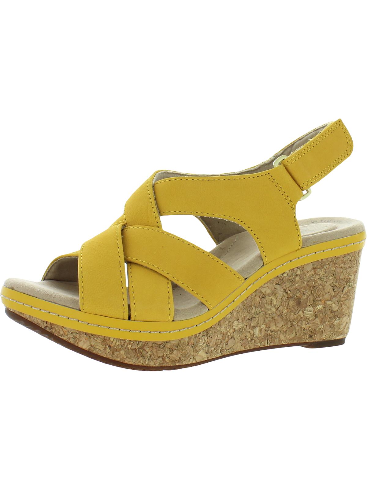 Clarks Womens Annadel Pearl Nubuck Strappy Wedge Sandals - Walmart.com