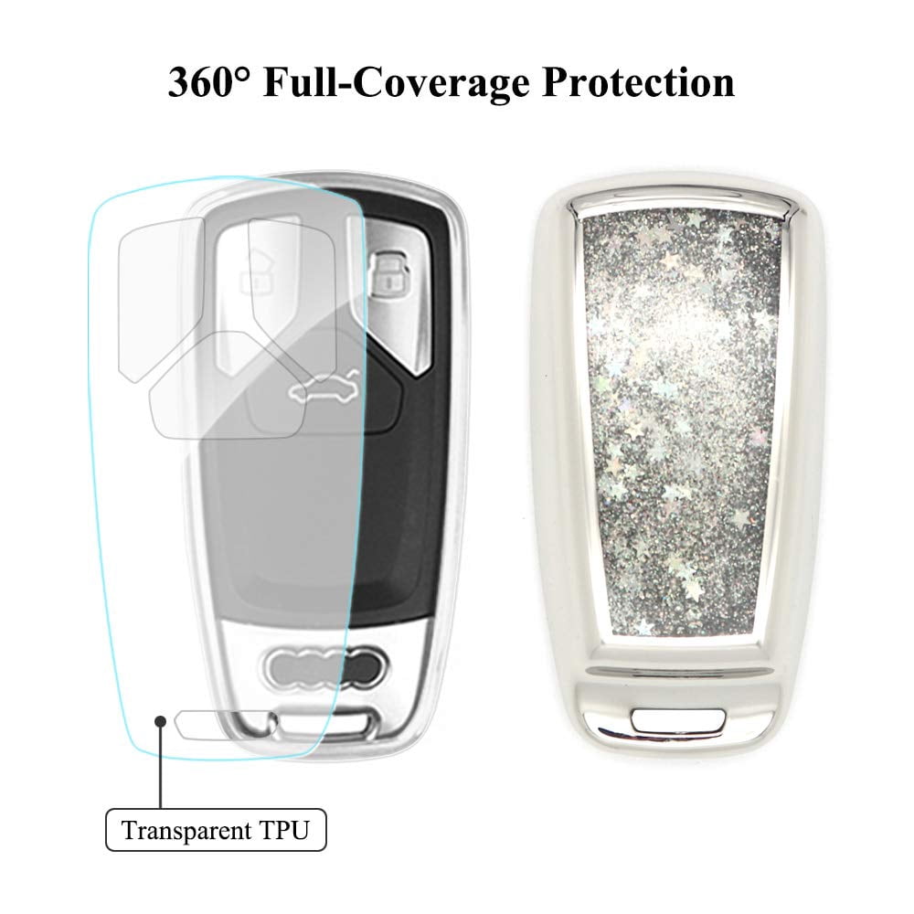 Key Shell Key Fob Cover Case Keychain Compatible with Audi A3 A4 A6 TT Q5 Q7 S5 SQ5 R8 Key Case Holder Protecto Keychain