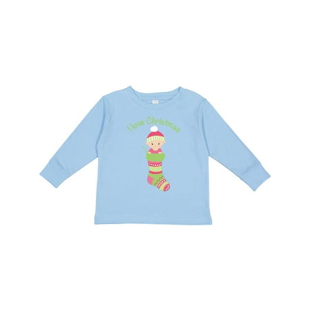 

Inktastic I Love Christmas Gift Toddler Toddler Girl Long Sleeve T-Shirt