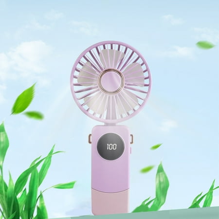 

Digital Display Handheld Folding Fan Student Desktop Outdoor Portable Five-speed Hanging Neck Small Fan Promotional Sale Clearance Sale