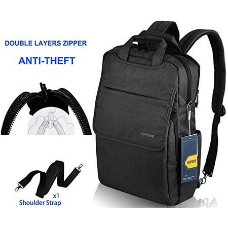 Kuprine 15.6 inch Lightweight Business Laptop Backpacks for Women Men's Work Laptop Travel Bag Anti Theft Water Resistant Notebook Computer Backpack for College Students (Black