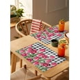 thumbnail image 3 of Spring Pink Tulips Placemats Set of 6 Washable Table Mats for Kitchen Dining Table, Heat-Resistant Cotton Linen Place Mats for Indoor Outdoor Parties Holiday Decoration, Buffalo Plaid Black White, 3 of 6