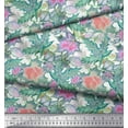 thumbnail image 3 of Soimoi Green Cotton Duck Fabric Autumn Leaves Printed Fabric 1 Yard 42 Inch Wide, 3 of 3