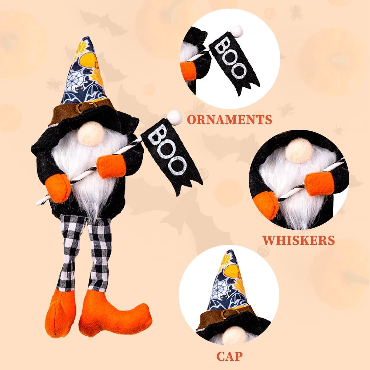 2 Handmade Cute Small Swedish Gnomes With Witch Broom And Hat For Helloween Farmhouse Decoration