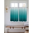 thumbnail image 2 of Teal Ombre 2 Panel Kitchen Curtains for Windows, Contemporary Gradient Abstract Art Bathroom Privacy Curtain, Home Décor Window Treatment for Bedroom/Living Room 55"x45", 2 of 6