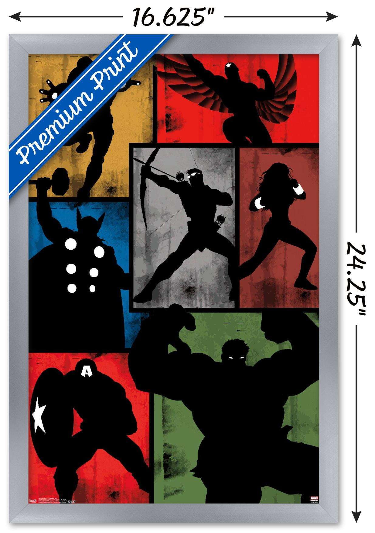 Marvel Comics - Avengers - Simplistic Grid Wall Poster, 14.725" x 22.375", Framed