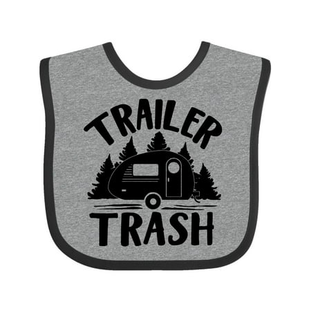 

Inktastic Trailer Trash- Camping Humor Gift Baby Boy or Baby Girl Bib