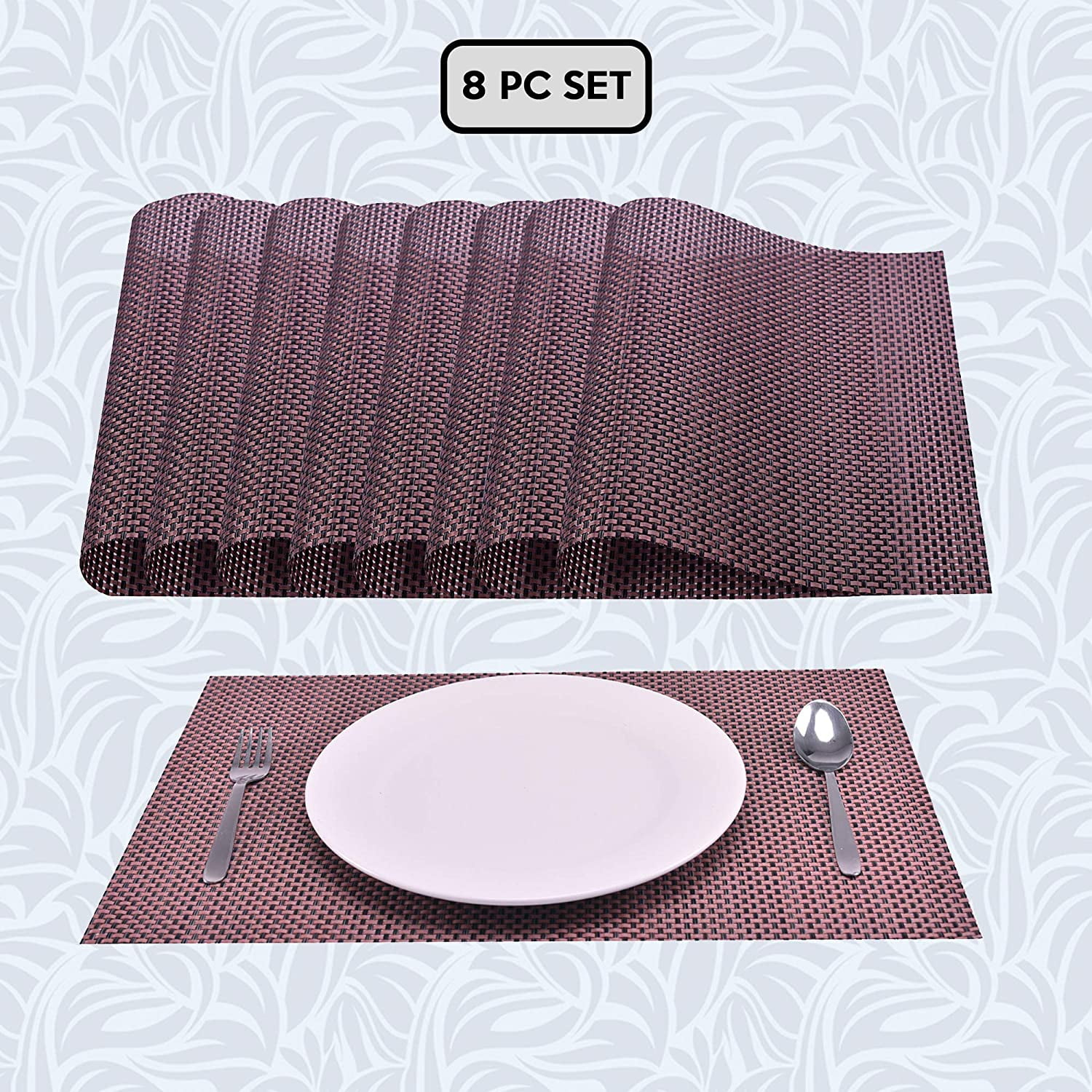 Decozen PVC Placemats Set of 8 for Dining Table Coffee Table Kitchen