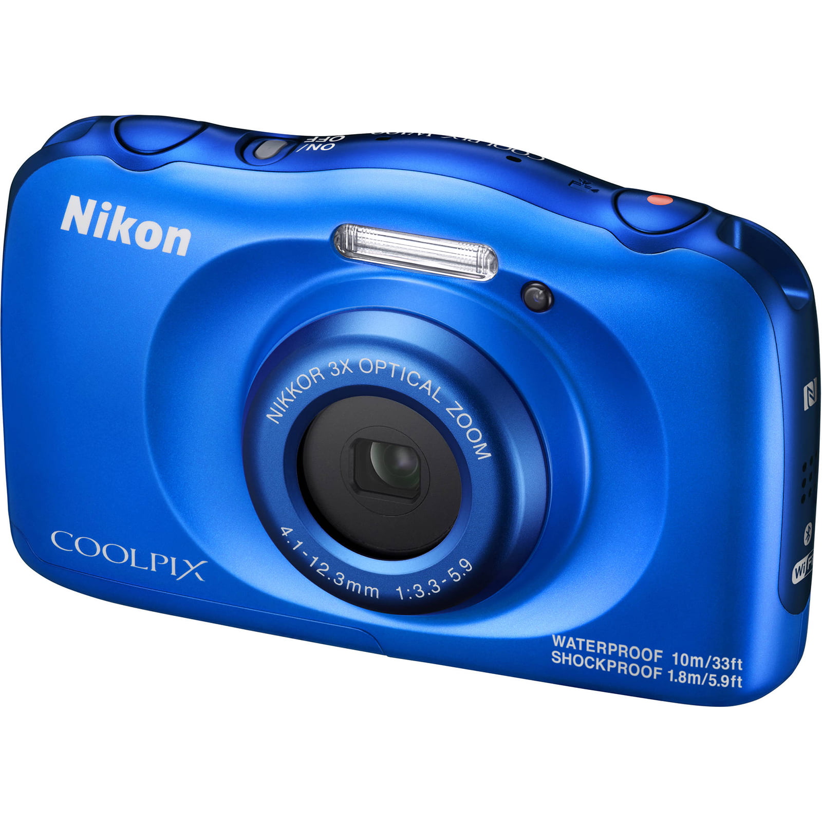 Nikon Coolpix W100 Wi-Fi Shock + Waterproof Digital Camera (Blue