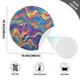 thumbnail image 5 of Round Grid Placemat ,One Sizex6, Round Placemat, PVC Plate Mat，15.4 Inch Non-Slip and Heat Resistant, Table Placemat, Dining Room Placemat Colored Waves, 5 of 7