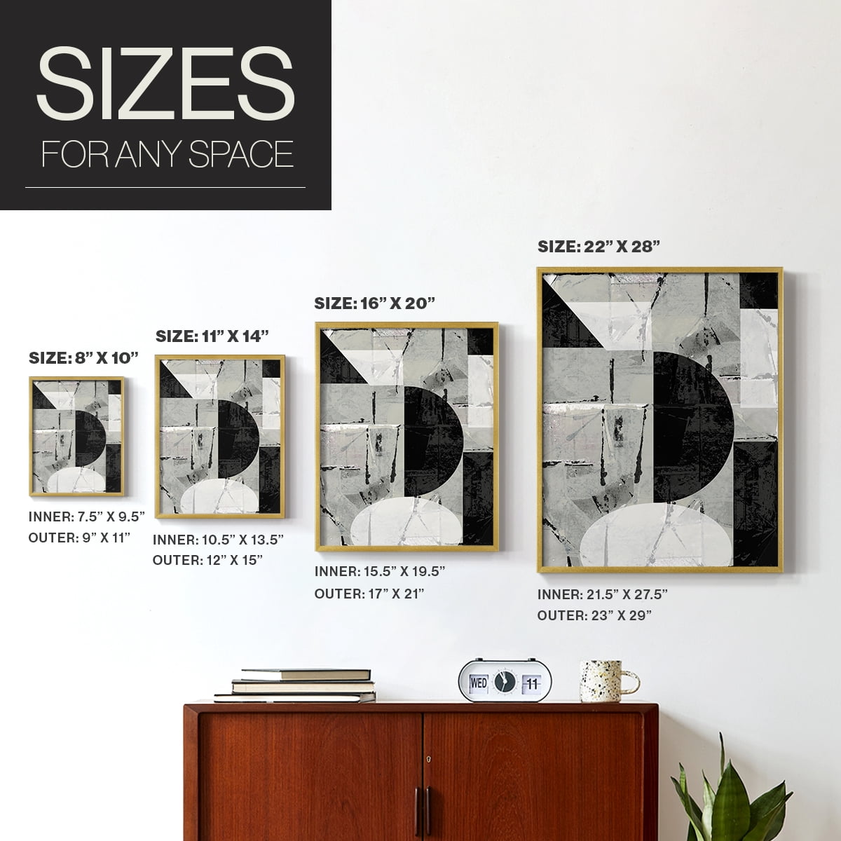 Abstract Neutrality I in Paper Solid Wood 8 x 10 Framed Print